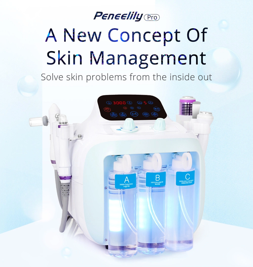 6 in 1 Korea Aqua Peeling Machine Hydro Oxygen Facial Diamond Dermabrasion Machine H2O2 Hydrafacials Machine