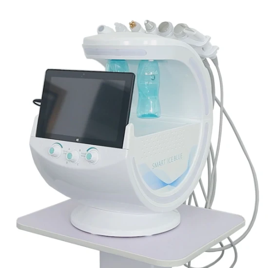 Portable 7in1 Hydrafacial Aqua Peel Smart Ice Blue RF Radiofrequenza Skin Scrubber Hydra Dermoabrasione Hydro Dispositivo di bellezza per la cura del viso con analizzatore della pelle